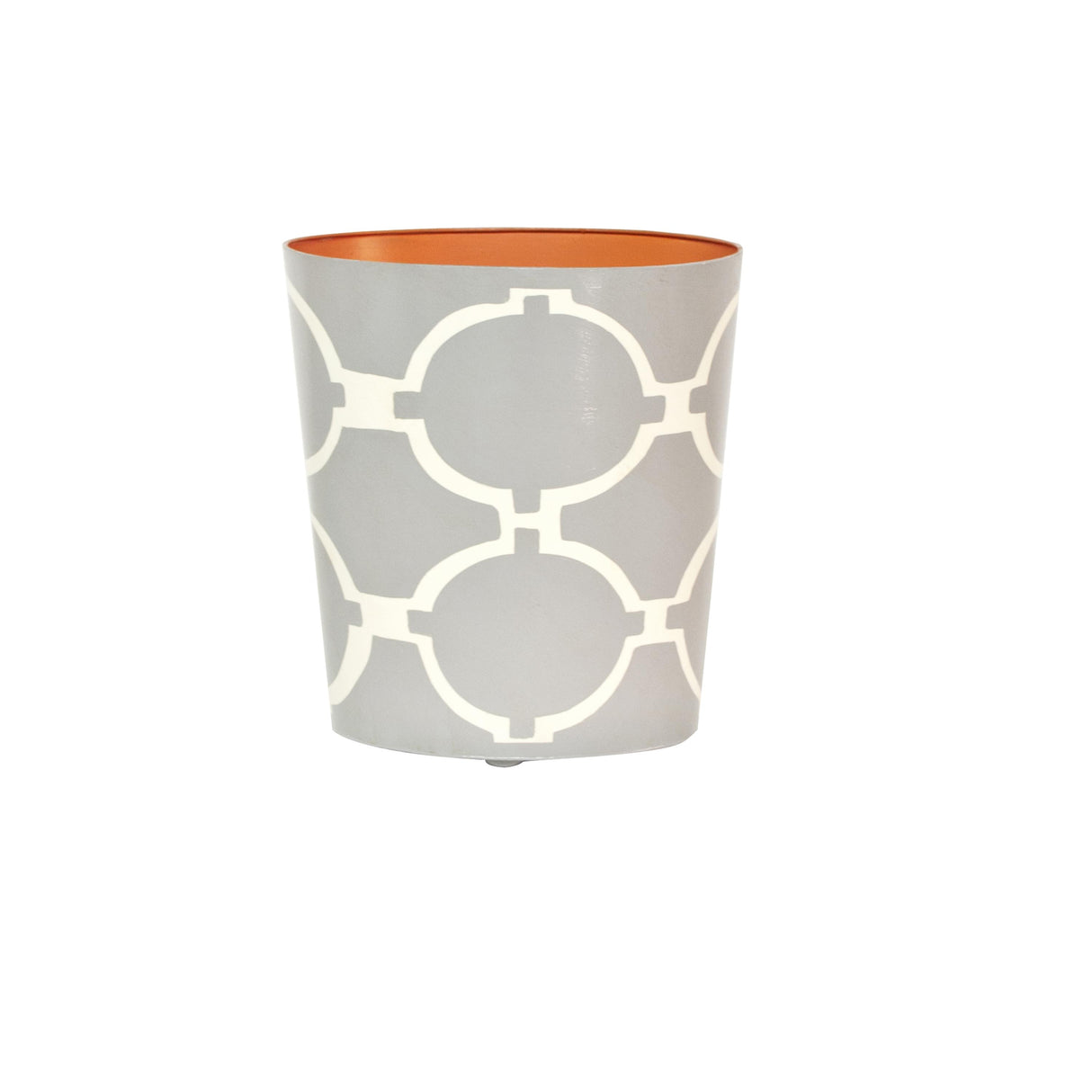 Worlds Away Oval Wastebasket Grey/Cream