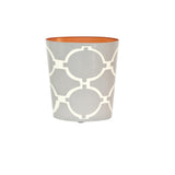 Worlds Away Oval Wastebasket Grey/Cream
