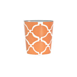 Worlds Away Oval Wastebasket Orange/Cream