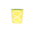 Worlds Away Oval Wastebasket Yellow/Cream