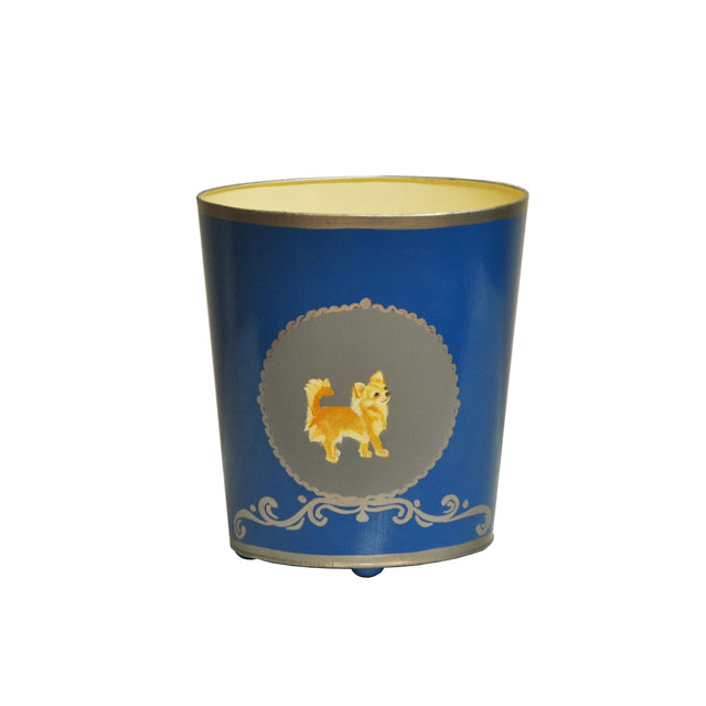 Worlds Away Chihuahua Wastebasket