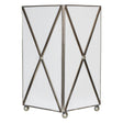 Worlds Away White Glass Xhatch Wastebasket