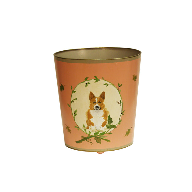 Worlds Away Corgi Wastebasket