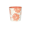 Worlds Away Oval Wastebasket Orange /Cream Floral