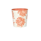Worlds Away Oval Wastebasket Orange /Cream Floral