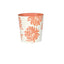 Worlds Away Oval Wastebasket Orange /Cream Floral