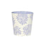 Worlds Away Oval Wastebasket Lavender/Cream Floral