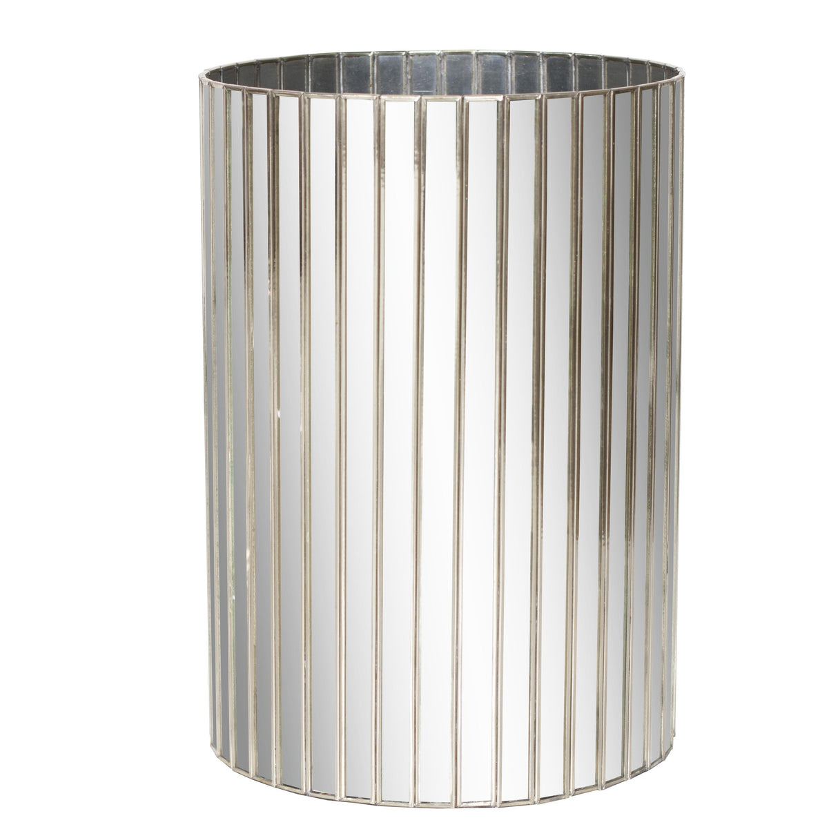Worlds Away Facet Mir Round Tall Wastebasket