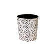 Worlds Away Black And Cream Animal Print Wastebasket