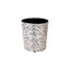 Worlds Away Black And Cream Animal Print Wastebasket