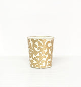 Worlds Away Oval Wastebasket Gold/Cream