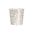 Worlds Away Oval Wastebasket Slvr/Cream