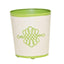 Worlds Away Oval Wastebasket Green And Cream Design