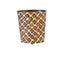 Worlds Away Oval Wastebasket Gold Lf/Brn Ptrn