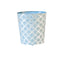 Worlds Away Oval Wastebasket Slvr Lf/Blue Ptrn