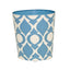 Worlds Away Oval Wastebasket Blue And Cream