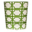 Worlds Away Oval Wastebasket Cream/Green Sqrs
