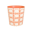 Worlds Away Oval Wastebasket Cream/Orange Sqrs