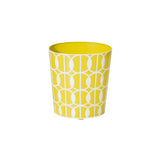 Worlds Away Yellow And Cream Wastbasket