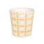 Worlds Away Oval Wastebasket Cream/Yellow Sqrs