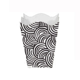 Worlds Away Square Wave Top Wastebasket, Style:Breaker, Color:Black
