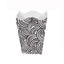 Worlds Away Square Wave Top Wastebasket, Style:Breaker, Color:Black