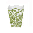 Worlds Away Square Wave Top Wastebasket, Style:Breaker, Color:Green