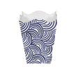 Worlds Away Square Wave Top Wastebasket, Style:Breaker, Color:Navy