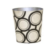 Worlds Away Oval Wastebasket Black And Silver Bubble Design