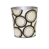 Worlds Away Oval Wastebasket Black And Silver Bubble Design