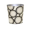 Worlds Away Oval Wastebasket Black And Silver Bubble Design