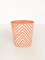Worlds Away Oval Wastebasket Zebra Orange/Cream
