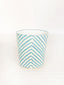 Worlds Away Oval Wastebasket Zebra Turq/Cream