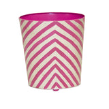 Worlds Away Oval Wastebasket Silver Leaf And Hot Pink