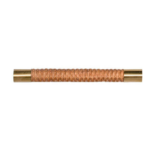 Worlds Away Rattan Wrapped Handle With Antique Brass End Caps