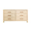 Worlds Away Six Drawer Chest With Rattan Wrapped Handles In Natural Grasscloth