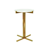 Worlds Away Round Side Table With Brass X Base And White Marble Top