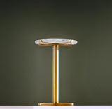 Worlds Away Round Side Table With Brass X Base And White Marble Top