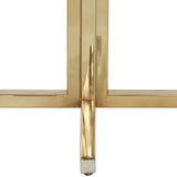 Worlds Away Round Side Table With Brass X Base And White Marble Top