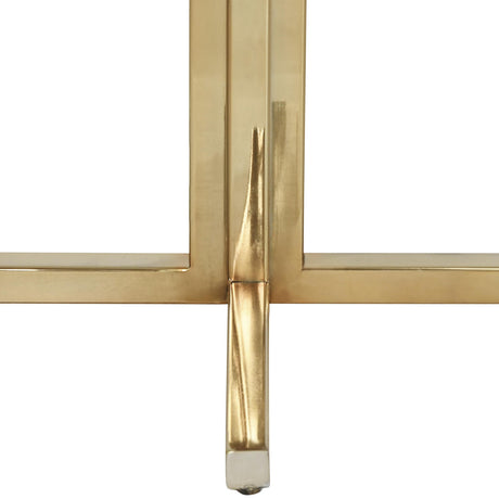 Worlds Away Round Side Table With Brass X Base And White Marble Top