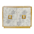 Worlds Away Ant Mirror 2 Door Cabinet With Gold Leaf Detailing