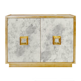 Worlds Away Ant Mirror 2 Door Cabinet With Gold Leaf Detailing