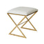 Worlds Away "X" Stool, Gold W Cream Ostrich