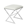 Worlds Away "X" Stool, Nickel W Cream Ostrich