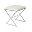 Worlds Away "X" Stool, Nickel W Cream Ostrich