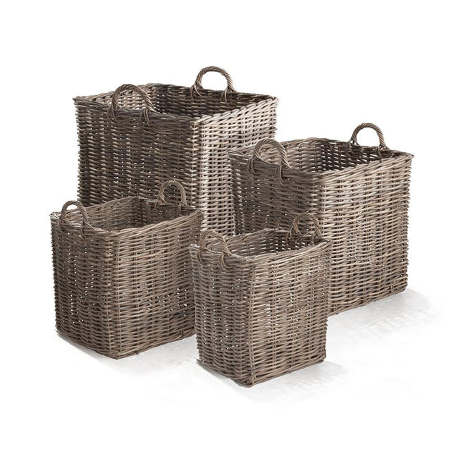 Napa Gray NORMANDY SQUARE APPLE BASKETS, SET OF 4