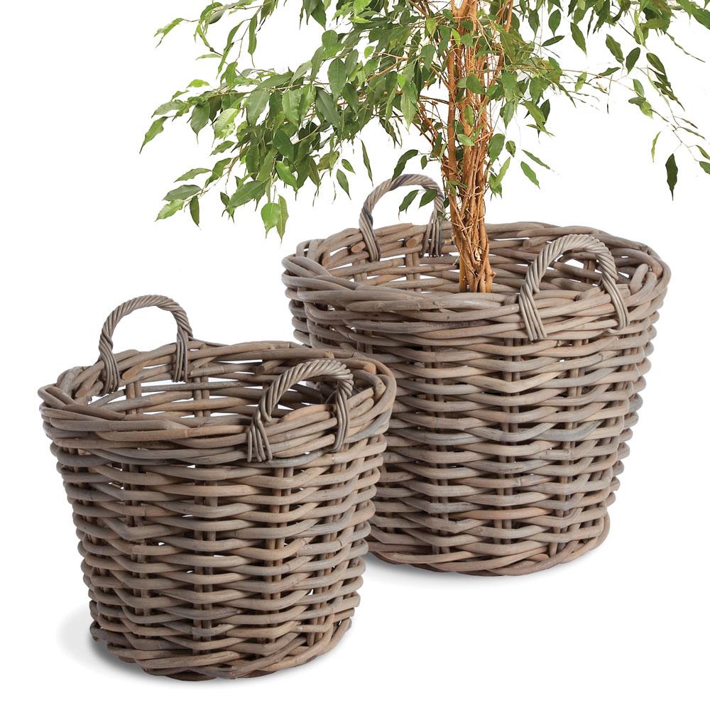 Napa Nature's Gray NORMANDY TREE BASKETS, SET OF 2