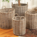Napa Gray NORMANDY ROUND BASKETS, SET OF 4