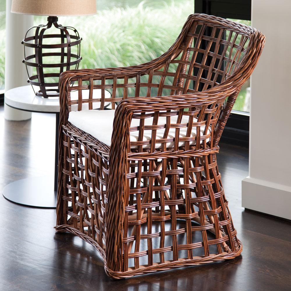 Napa Brown NORMANDY OPEN WEAVE ARM CHAIR