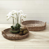 Napa Gray NORMANDY EXTRA LARGE LOW ROUND BASKETS, SET OF 2